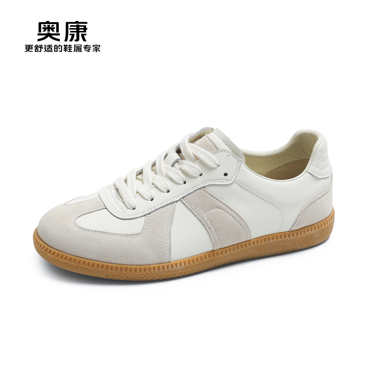 12168935.奥康男鞋春秋新款轻便休闲德训鞋时尚潮流舒适百搭运动男款板鞋