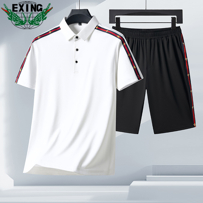 12646086.EXING男式运动休闲POLO衫两件套装