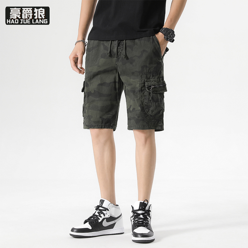 12113529.夏季工装短裤男迷彩多口袋五分裤男士六分裤全棉中裤户外个性潮流
