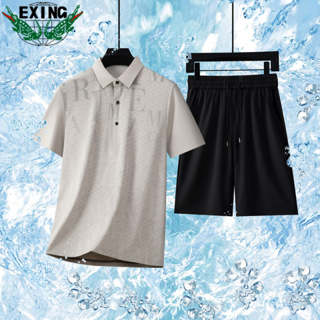 12646093.EXING男士时尚POLO衫两件套装