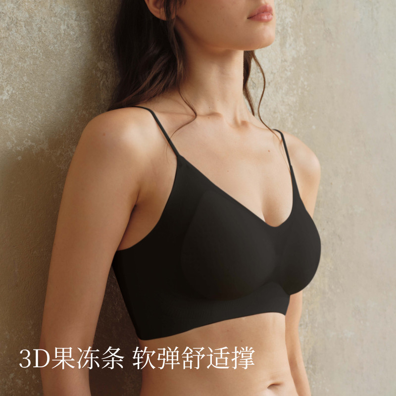12131142.【立挺饱满】夏季轻薄内衣聚拢透气无痕包容贴合细肩带背心文胸
