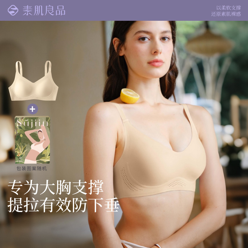 12131026.【大胸显小大包容】网眼薄款聚拢无钢圈内衣女舒适不勒承托文胸