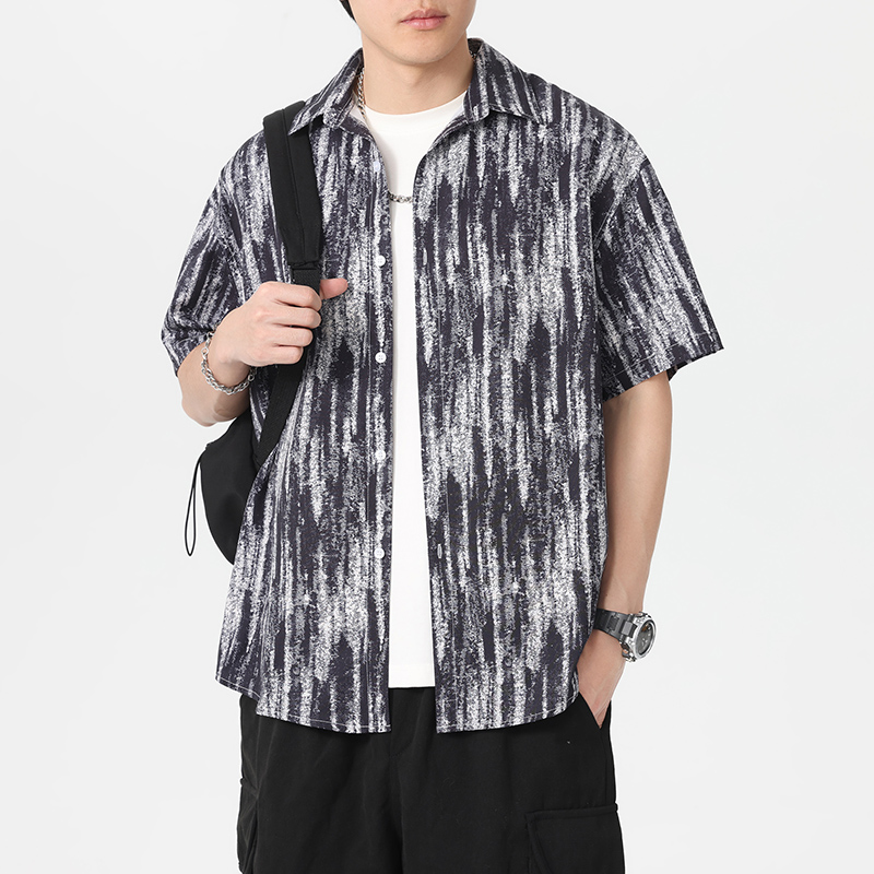 12137454.7-CY夏季上新男式新中式青少年宽松外搭潮酷短袖衬衫【7-CY男装XJ】