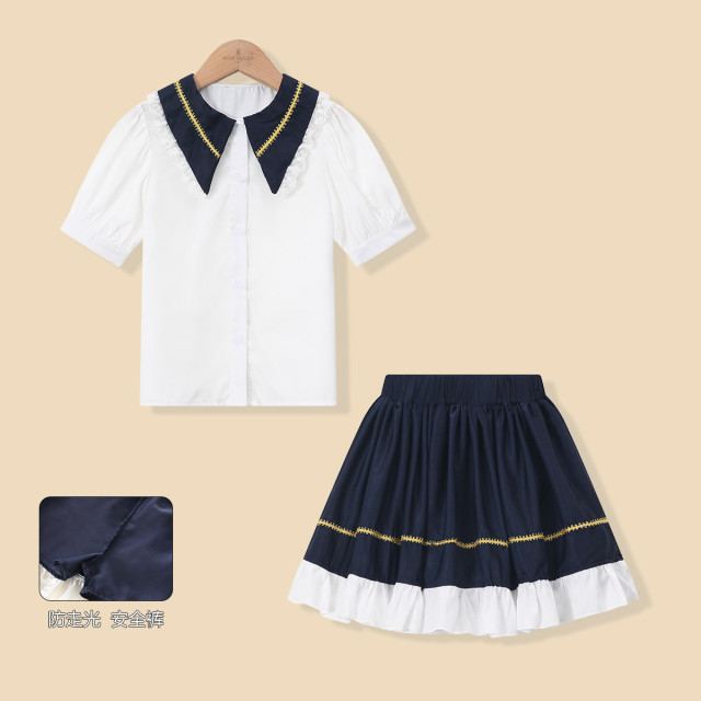 12154270.女童套装夏装洋气时髦中大童学院风JK裙儿童网红lolita裙