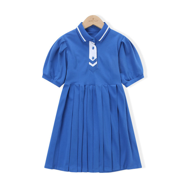 12154245.女童夏季连衣裙学院风网球运动休闲polo裙