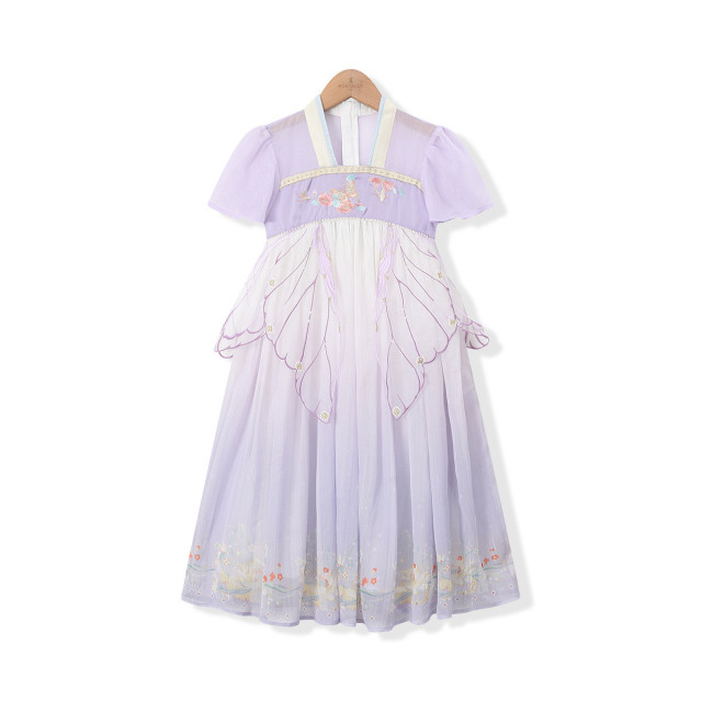 12154404.【仙女翅膀公主裙】女童夏季新品古装汉服儿童刺绣超仙连衣裙薄款