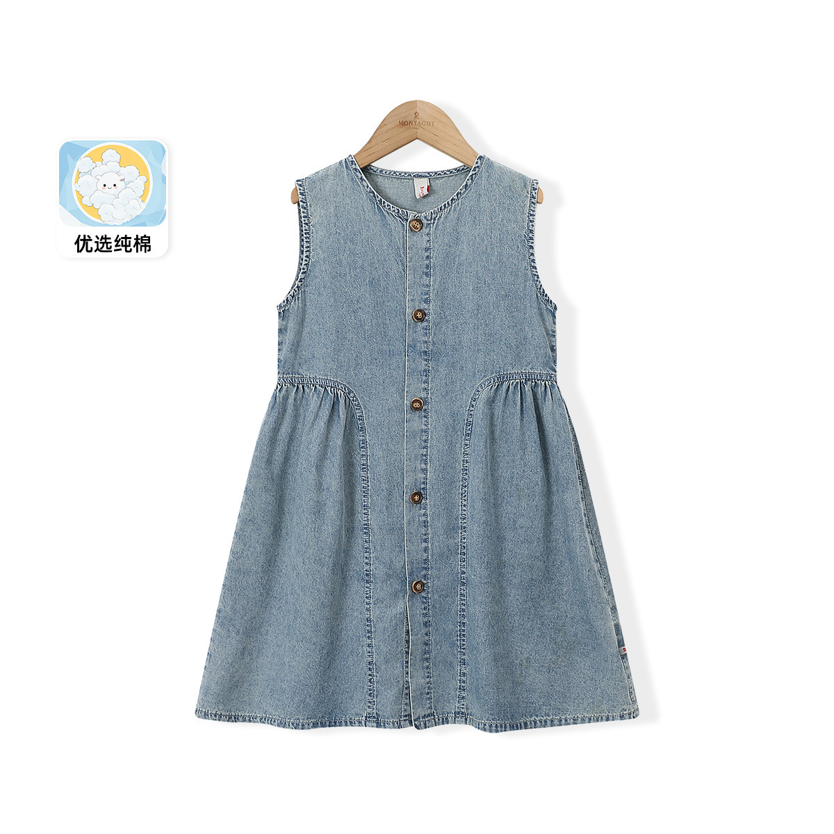 12154240.女童轻薄款水洗牛仔连衣裙夏季新款洋气中大童韩版宽松无袖背心裙