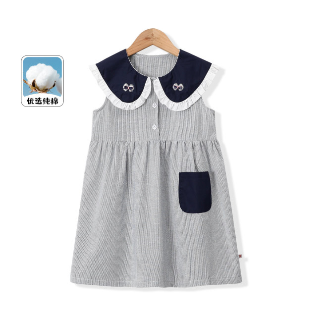 12154450.女童纯棉连衣裙夏季薄款儿童无袖甜美背心裙