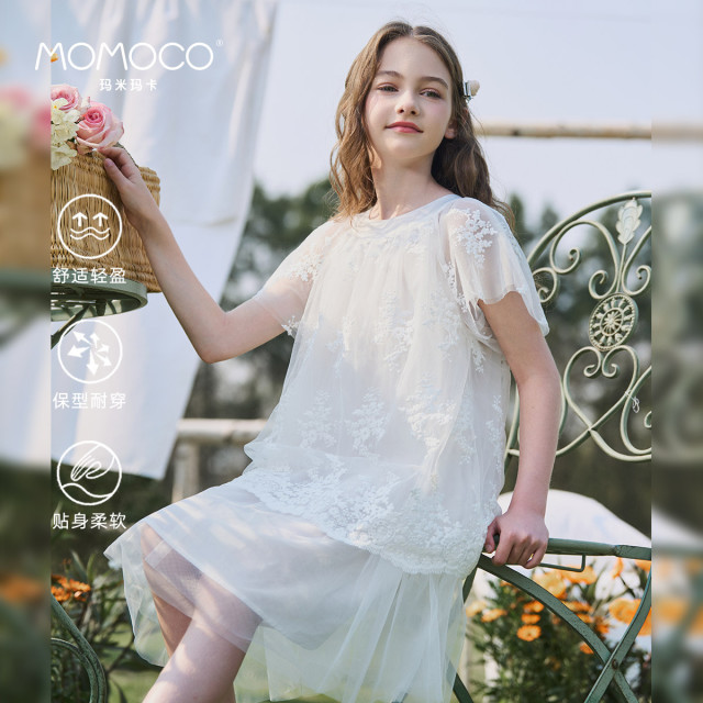 12161592.女童连衣裙2025夏季新品薄款绣花纱裙短袖仙女公主风甜美裙子