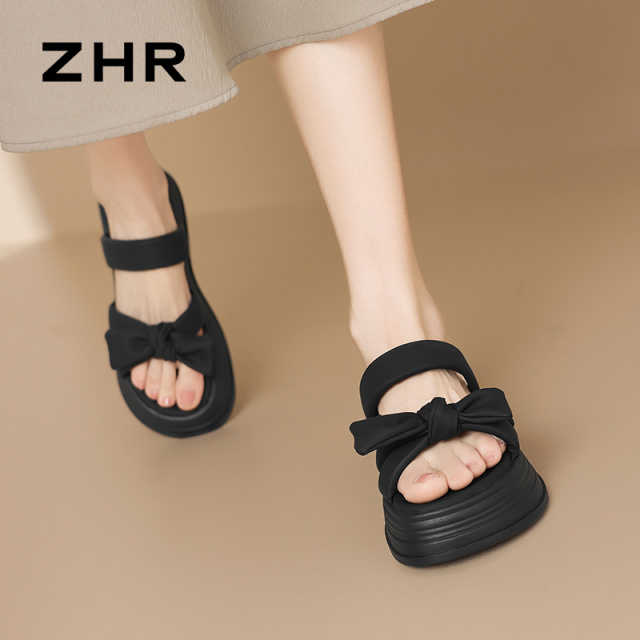 12735883.【ZHR则则】拖鞋圆头套脚厚底女鞋[PU]