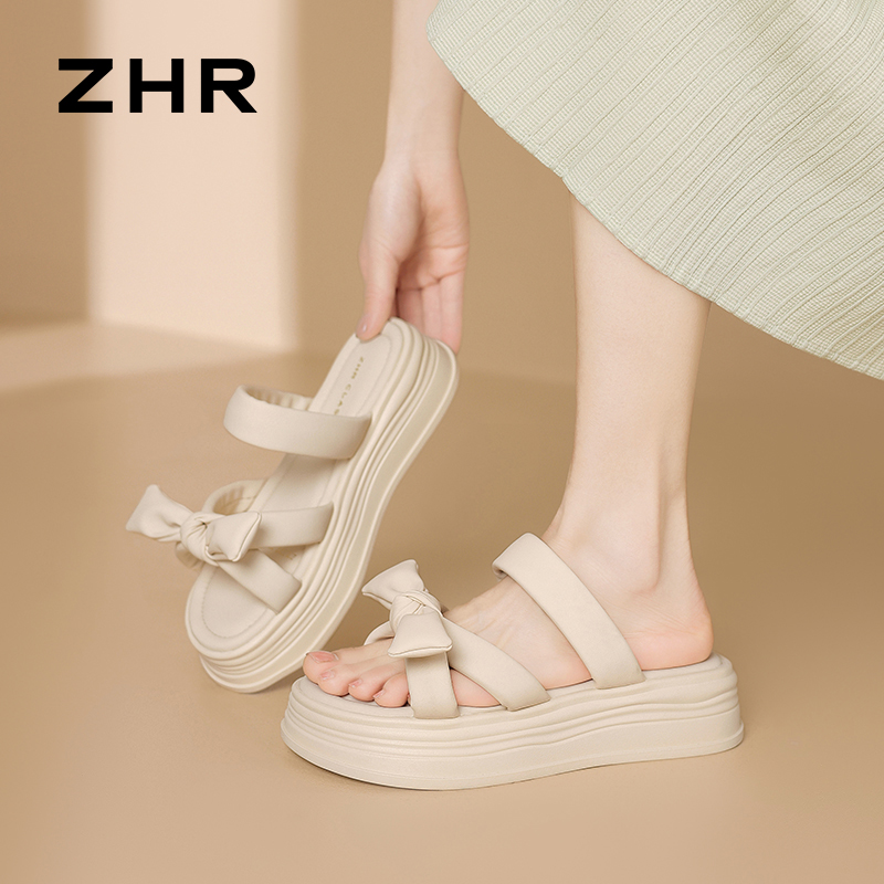 12735883.【ZHR则则】拖鞋圆头套脚厚底女鞋[PU]