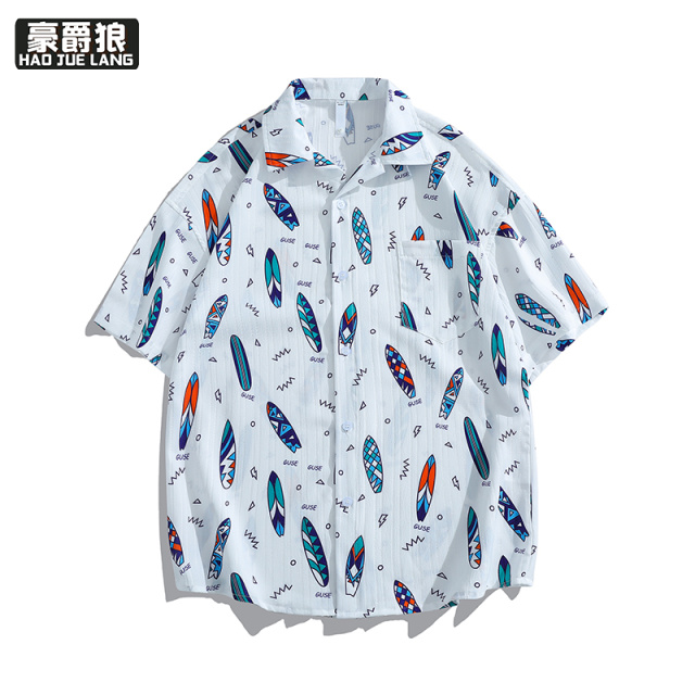 12167600.满印衬衫男士夏季新款度假风泰式复古港风花冰丝面料