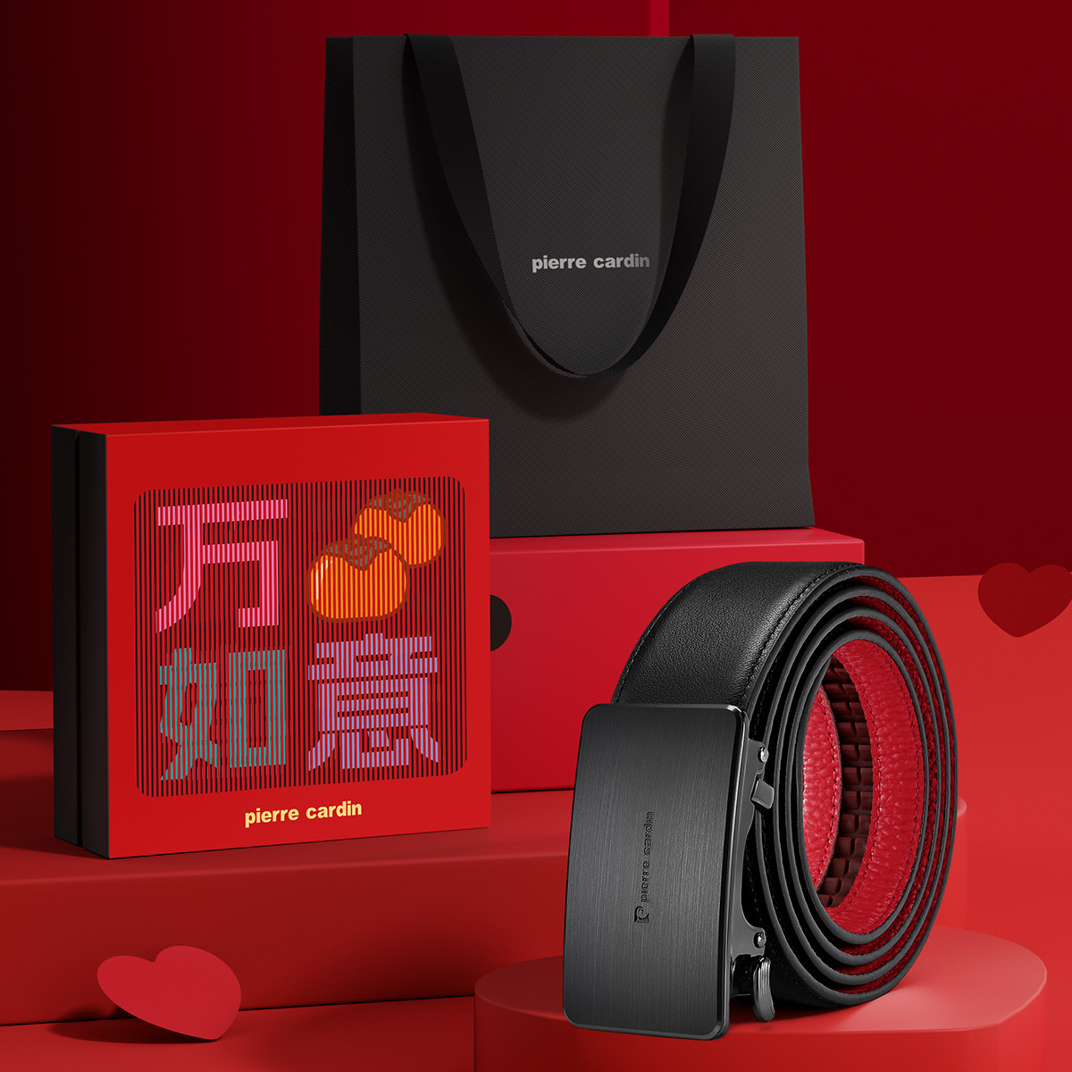 12176257.皮尔·卡丹男士皮带头层牛皮腰带时尚休闲男款腰带送老公新年/情人节礼物