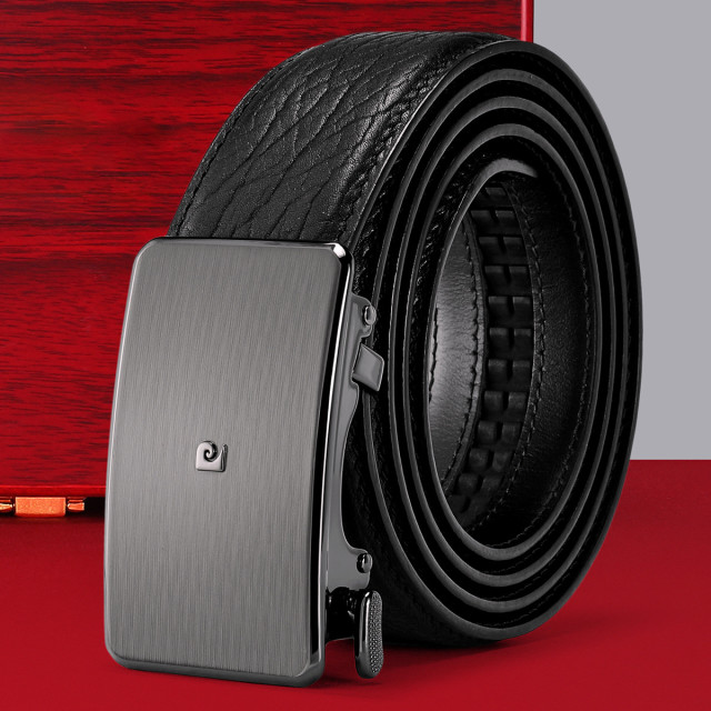 12186850.皮尔·卡丹【高档海豹皮】内穿式男士皮带真皮自动扣腰带轻奢时尚裤带配礼盒新年/情人节礼物
