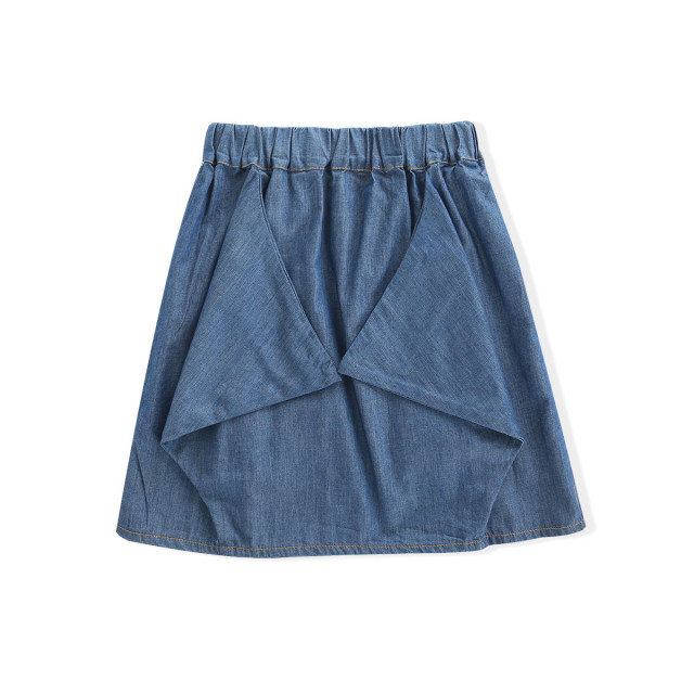 12184596.梦特娇2025夏季新款女童不规格牛仔短裙