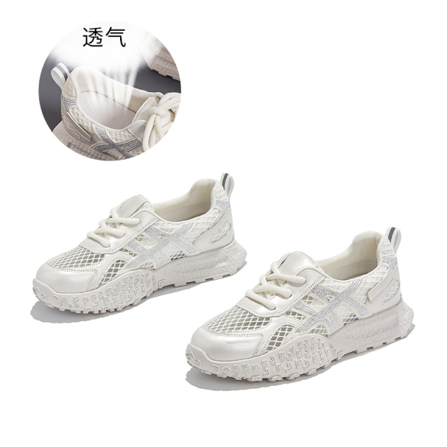 12192501.墨斯本网面老爹鞋透气德训鞋夏季新款时尚休闲鞋百搭舒适拼色阿甘鞋