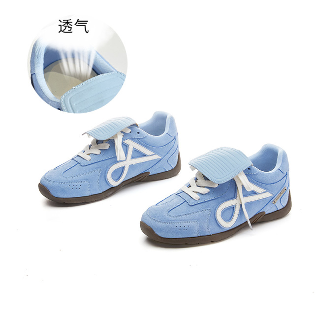 12192498.墨斯本内增高2.5cm真皮德训鞋女鞋子新款夏季阿甘鞋百搭运动板鞋女
