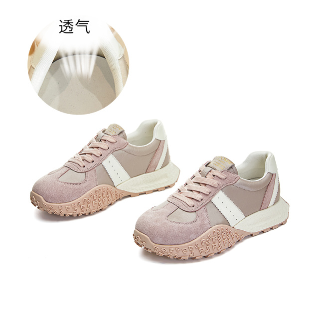 12192508.墨斯本真皮阿甘鞋女夏季新款厚底增高老爹鞋休闲百搭复古德训鞋女鞋