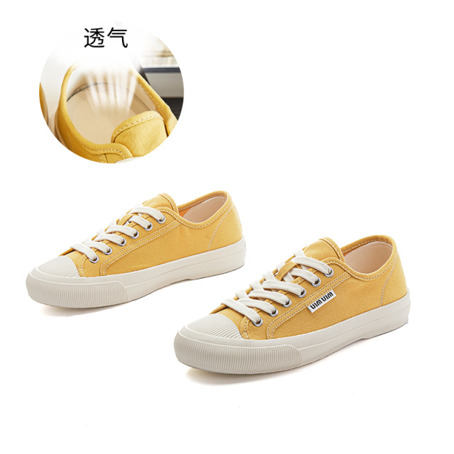12192484.墨斯本乌拉草猪皮垫帆布鞋女春夏新款平底休闲女式单鞋百搭小白鞋女