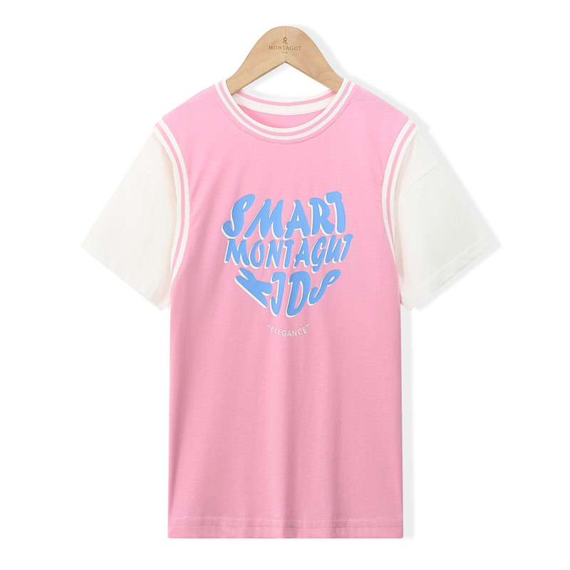 12198187.【精选福利款】假两件篮球服t恤裙女童夏季字母宽松运动连衣裙潮