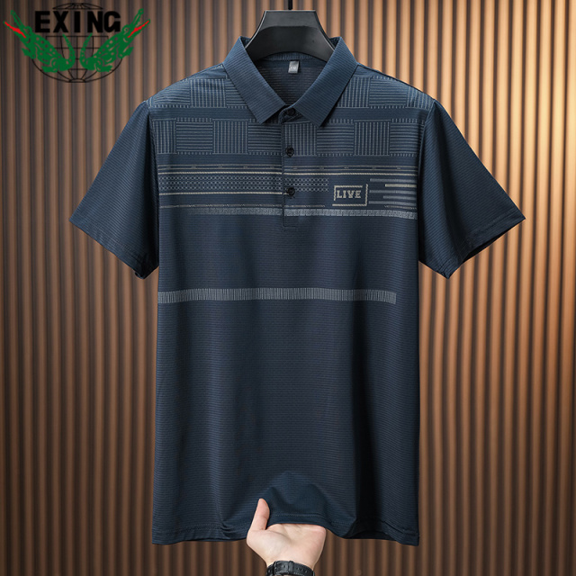 12646448.EXING男士时尚冰丝POLO衫EXTC578