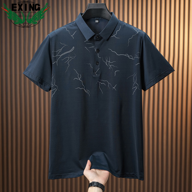 12646453.EXING男士时尚冰丝POLO衫EXTC574