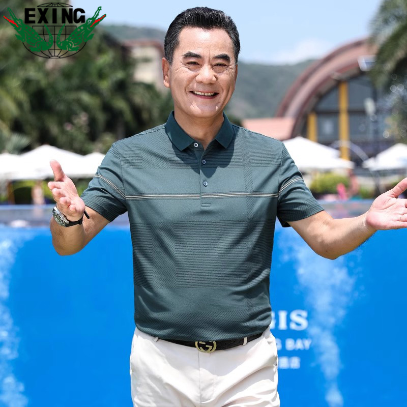 12646451.EXING中老年男士休闲POLO衫