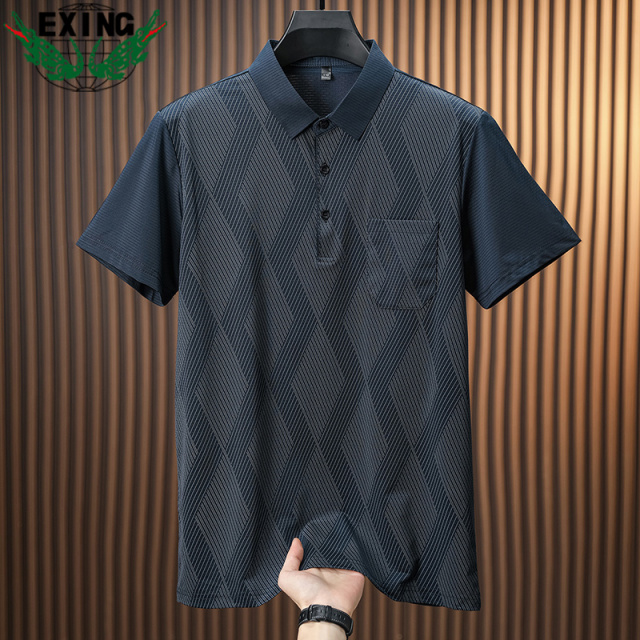 12646452.EXING男士时尚冰丝POLO衫EXTC575