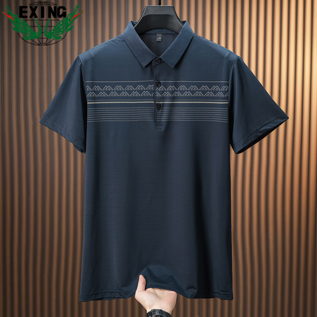 12646450.EXING男士时尚冰丝POLO衫EXTC576