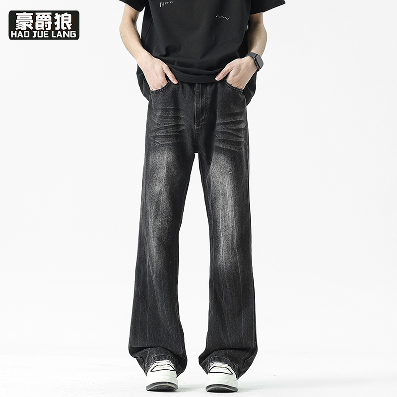 12211703.春夏青少年大童潮牌复古直筒牛仔裤男新款高街宽松潮流百搭阔腿裤