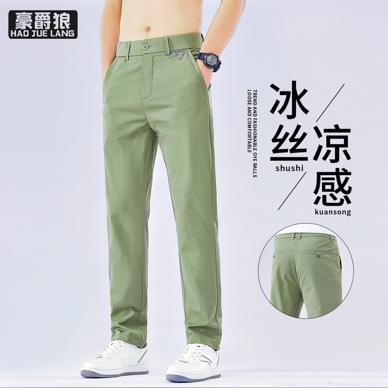 12211688.休闲裤男士夏季薄款潮流百搭运动男款新款高端直筒宽松裤子