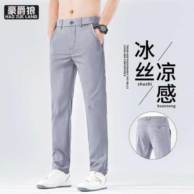 12211688.休闲裤男士夏季薄款潮流百搭运动男款新款高端直筒宽松裤子
