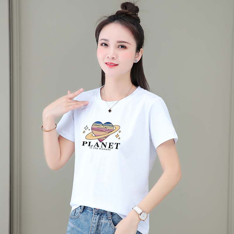 12224589.淘贝鼠夏季新款女式短袖套头洋气百搭T恤多色可选【淘贝鼠一口价39.9】