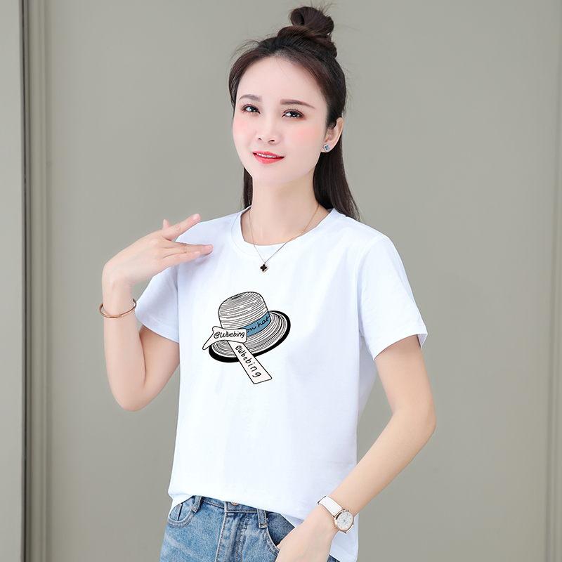 12224592.淘贝鼠夏季新款女式短袖圆领时尚百搭T恤多色可选【淘贝鼠一口价39.9】