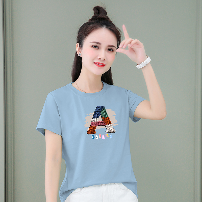 12224582.7-CHAOY夏季新款女式短袖圆领洋气百搭T恤多色可选【7-CHAOY一口价39.9】