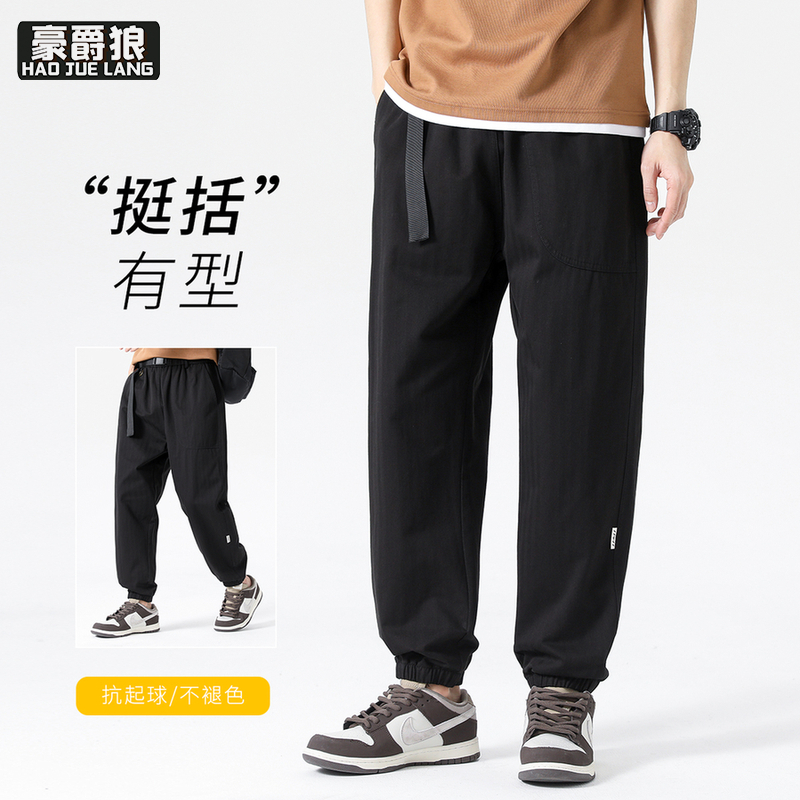12233026.复古休闲裤男春夏季美式高街阔腿工装裤潮牌潮流百搭宽松直筒裤