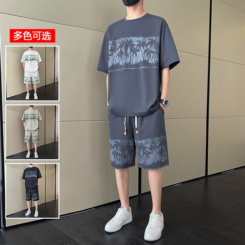 12224772.衣仕梵夏季新款男式潮牌度假风休闲套装【衣仕梵男装XJ】