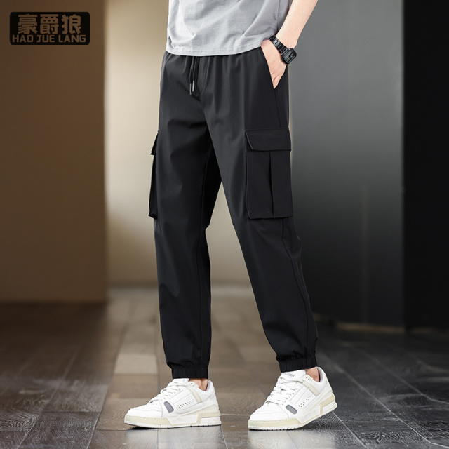 12233106.宽松束脚休闲束脚裤男士春夏季新款美式潮牌时尚工装裤