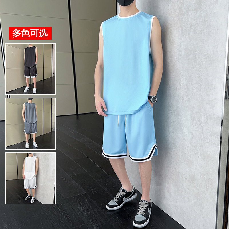 12224769.衣仕梵夏季新款男式时尚运动背心透气套装【衣仕梵男装XJ】