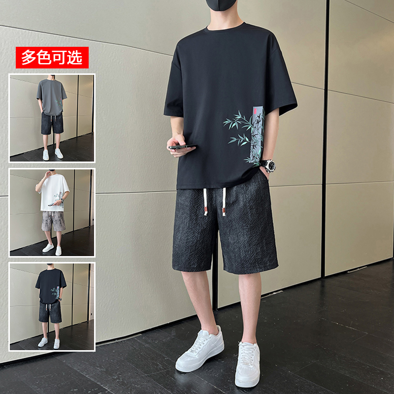 12224776.衣仕梵夏季新款男式潮牌新中式休闲套装【衣仕梵男装XJ】