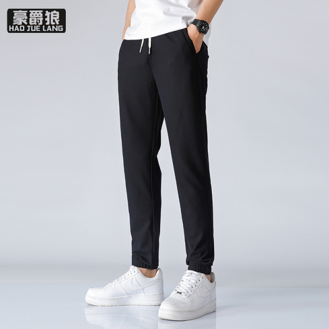 12233057.休闲裤男春夏新款时尚松紧腰小脚运动裤中青年长裤潮