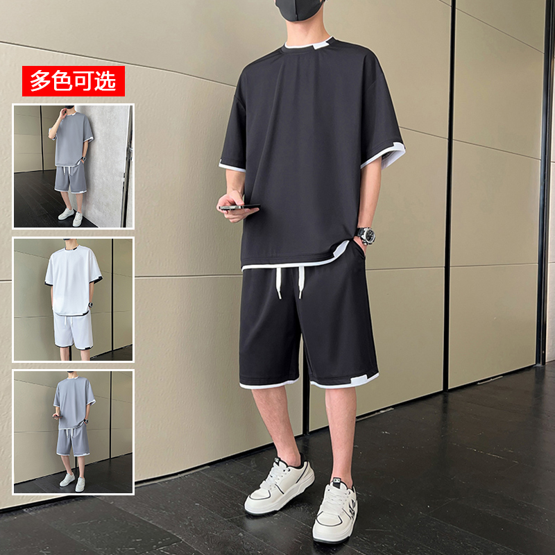 12224761.衣仕梵夏季新款男式潮牌设计感休闲套装【衣仕梵男装XJ】
