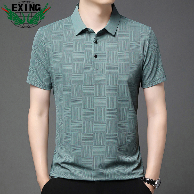 12646270.EXING男士时尚休闲印花POLO衫EXQQ137