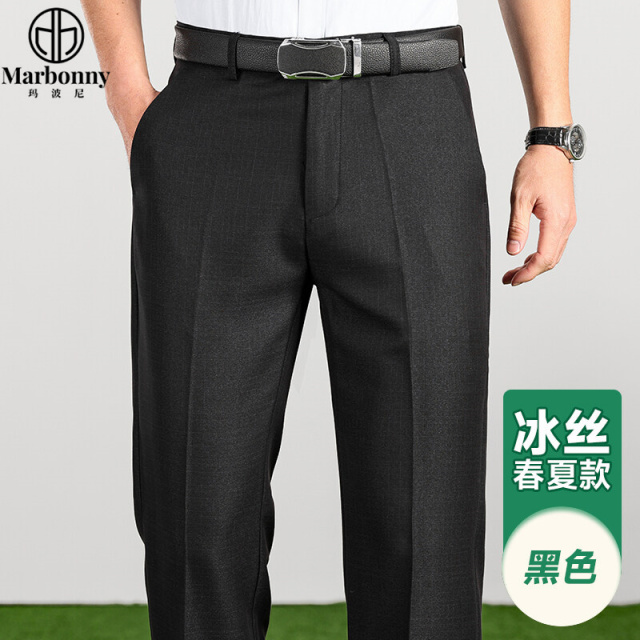 12285316.【玛波尼】夏季薄款中老年商务西裤松紧腰垂感多色透气通勤系列