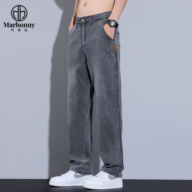 12286525.【玛波尼】夏季主推青少年男士天丝莱赛尔牛仔直筒裤