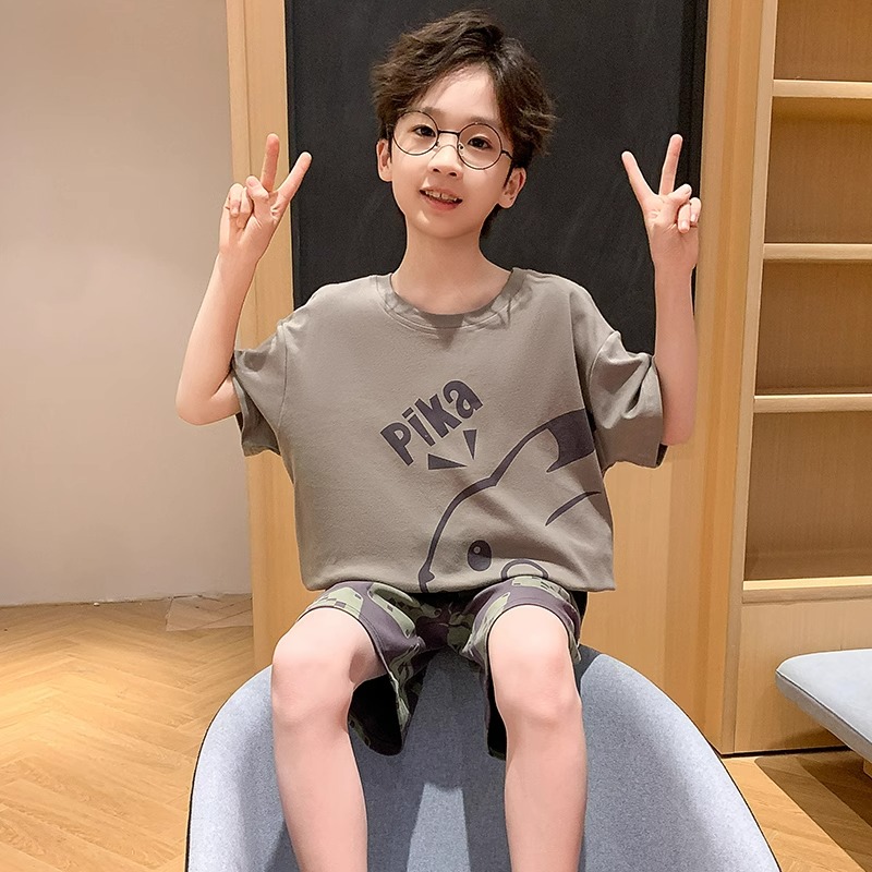 12307115.爆款儿童短袖短裤套装2025新款夏季薄款宝宝运动男童舒适空调服两件套