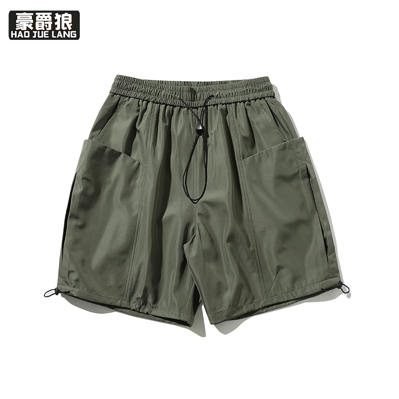 12310646.美式复古短裤男款夏季薄款速干大口袋工装裤子户外登山五分裤