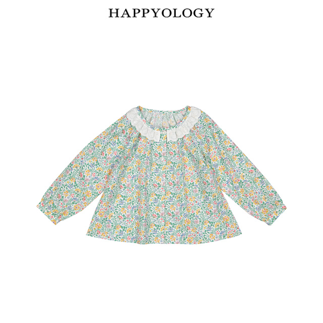 12315428.happyology英国棉布刺绣花边女童衬衫春秋款碎花英伦衬衣原创印花