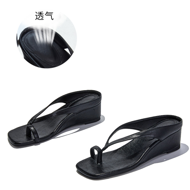 12356812.墨斯本新款厚底人字拖破跟外穿洋气沙滩拖鞋时尚高级感出门凉拖12003