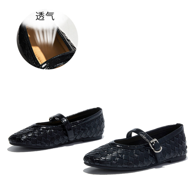 12356846.墨斯本头层羊皮鞋垫玛丽珍鞋女新款休闲时装真皮单鞋不累脚女鞋12031
